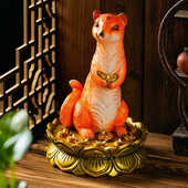 黄大仙真身像体神像摆件黄鼠狼雕像佛堂口黄财神招财家里桌面饰品