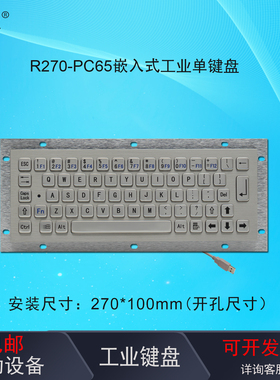 研龙R270-PC65嵌入式工业自助小款防尘IP65防水黑色工控单键盘