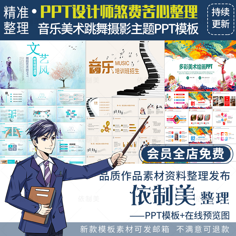 乐器演出音乐PPT模板舞蹈美术艺术主题摄影基础培训课件公开课ppt