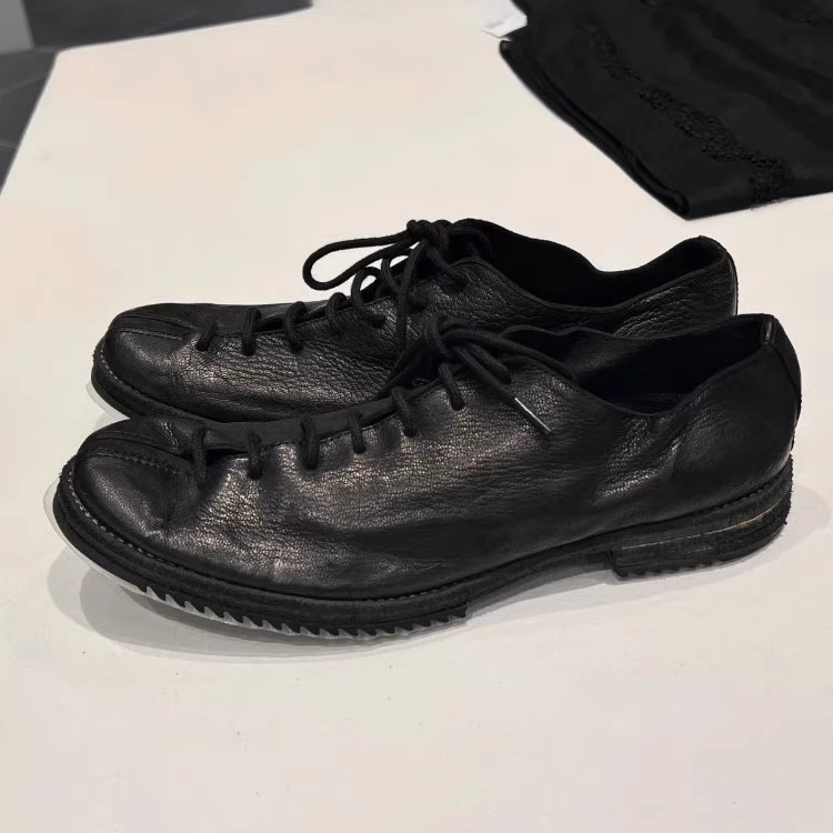 暗黑手工鞋山本风牛皮软底德比鞋