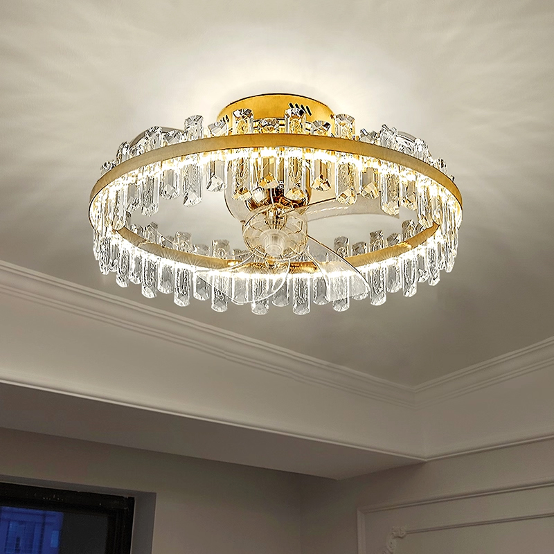 风扇吊灯现代简约轻奢水晶吊灯