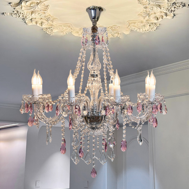 卓伦法式别墅复式楼客厅水晶大吊灯轻奢大气枝型装饰LOFT蜡烛灯具,家装灯饰光源,客厅吊灯,淘宝优惠券,粉丝福利购,淘宝优惠卷