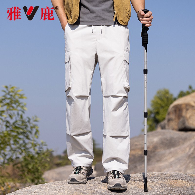 【弹性亲肤】雅鹿2025年新款户外运动休闲裤男款直筒工装裤子男士