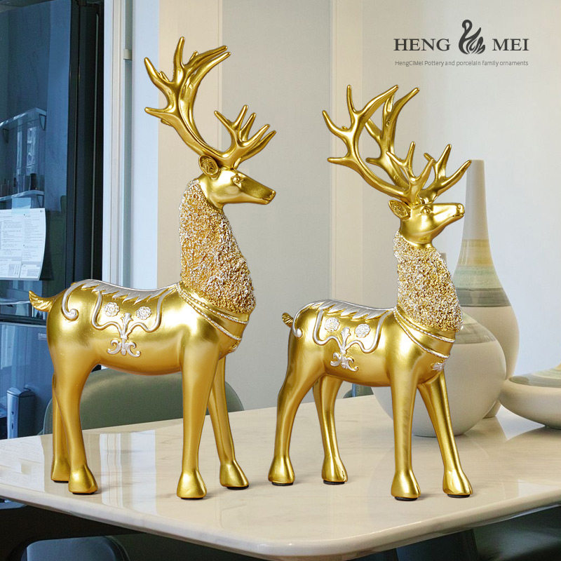 酒柜装饰品摆件美式客厅玄关创意现代居情侣鹿小书房摆设结婚礼物,家居饰品,装饰摆件,淘宝优惠券,粉丝福利购,淘宝优惠卷