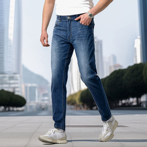 龙牙隐之冰岚轻量锥形牛仔裤