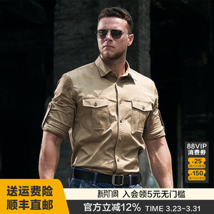 男士 衬衫 休闲商务通勤纯色衬衣 长袖 三代龙牙隐锐水洗工装