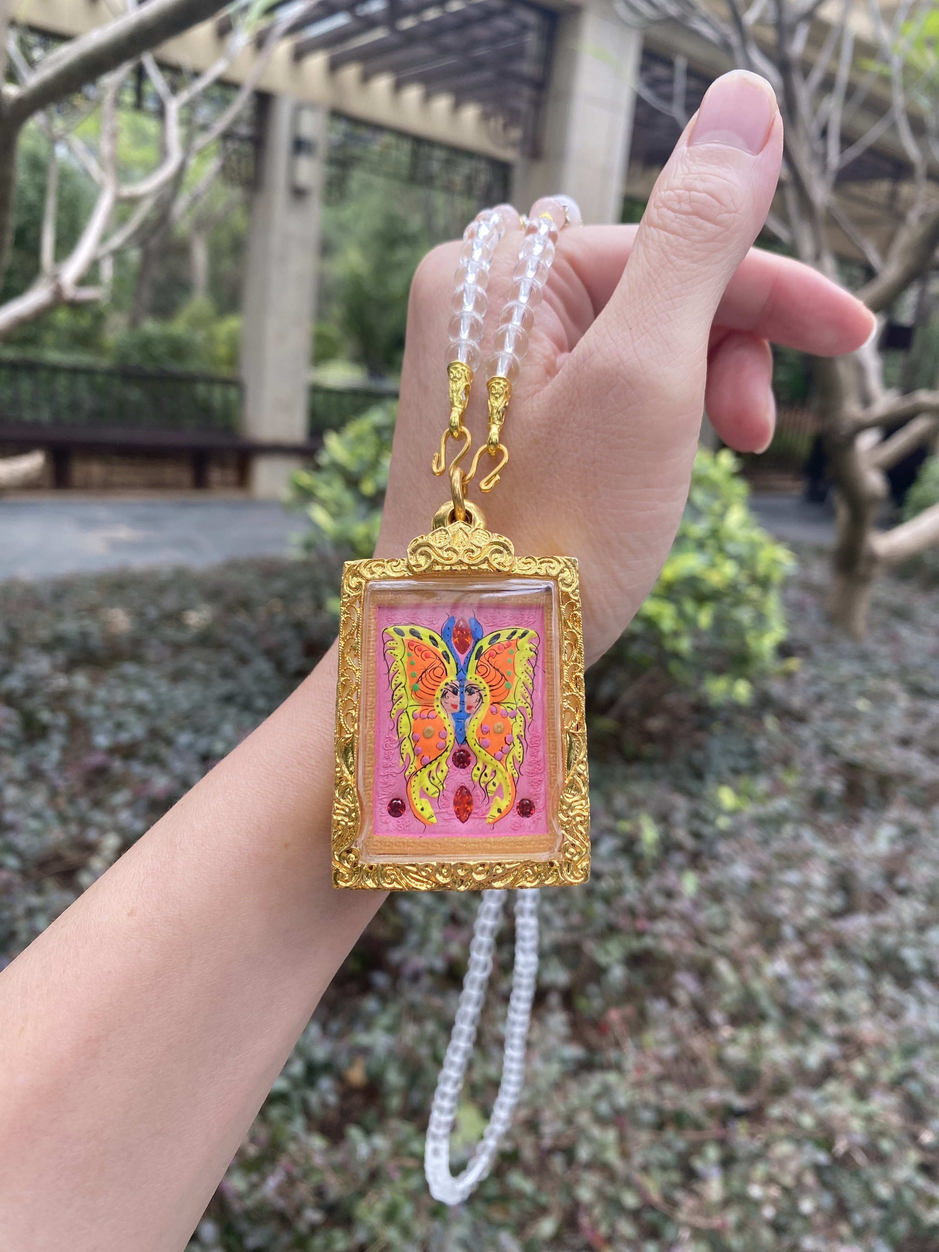 泰国佛牌 蝴蝶牌正品 古巴吉士纳 正牌四面崇迪管子