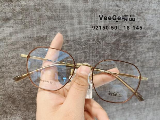 VeeGe纯钛多边形眼镜V格精品镜架近视镜架商务男女款时尚休V92150