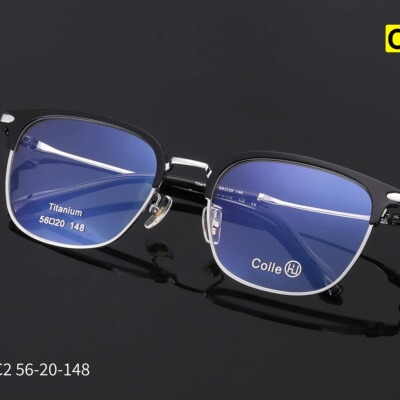 设计师款商务纯钛眉毛眼镜架