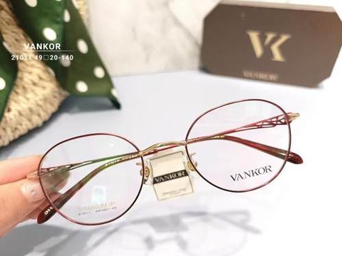 VANKOR纯钛商务眼镜防蓝光精品镜架近视镜框传统女款全框21011