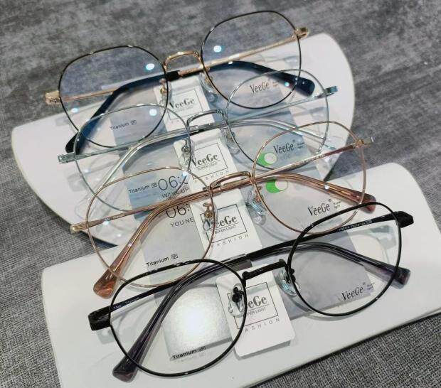 VeeGe纯钛多边形眼镜V格精品镜架近视镜架商务男女款时尚休V92178