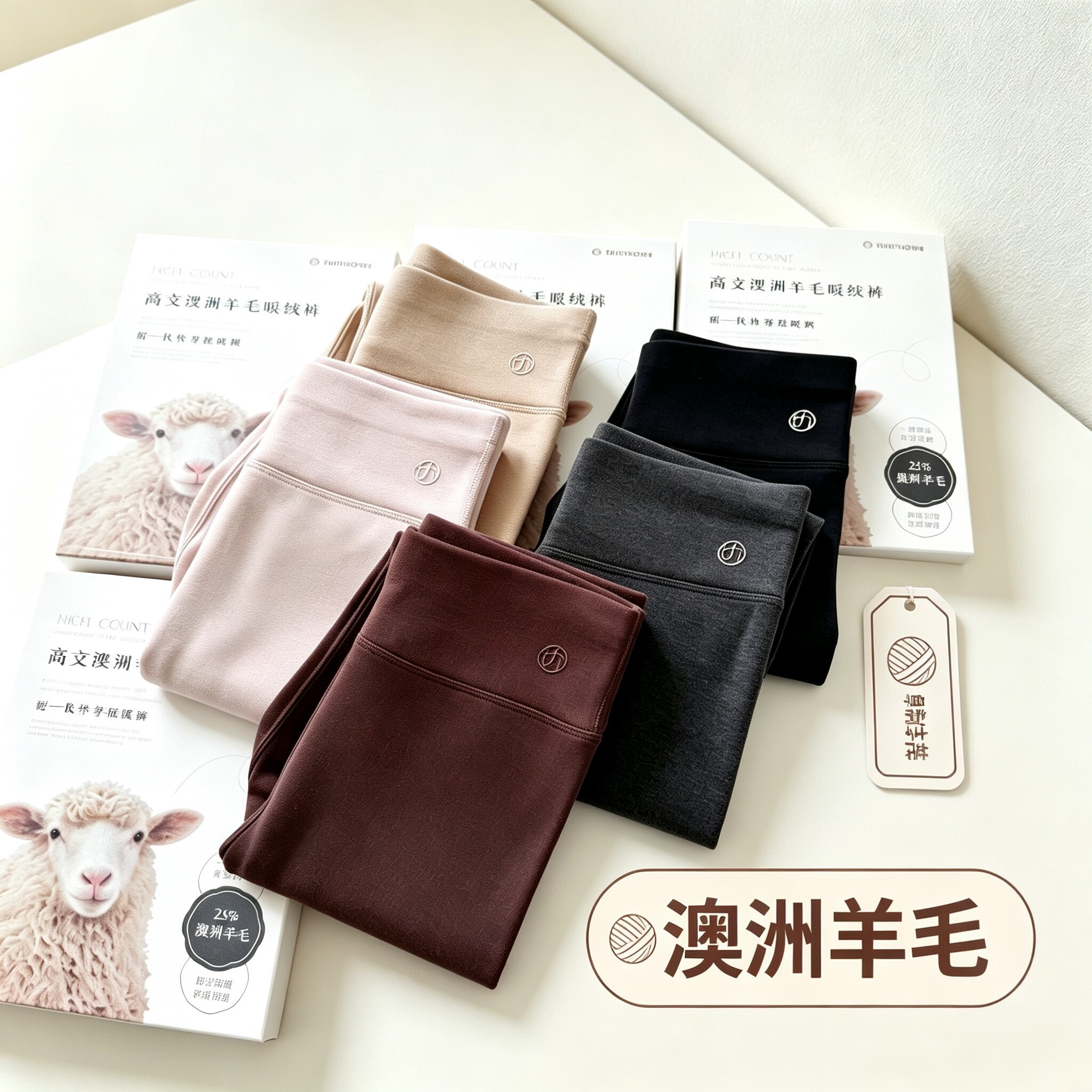 秋冬澳洲羊毛高腰显瘦保暖打底裤