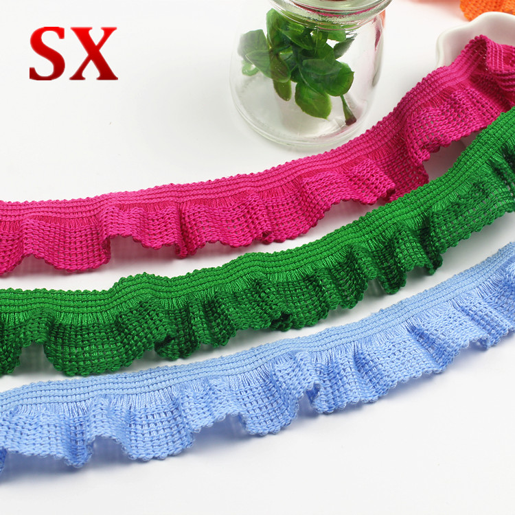 DIY3cm皱褶网格木耳领袖口花边