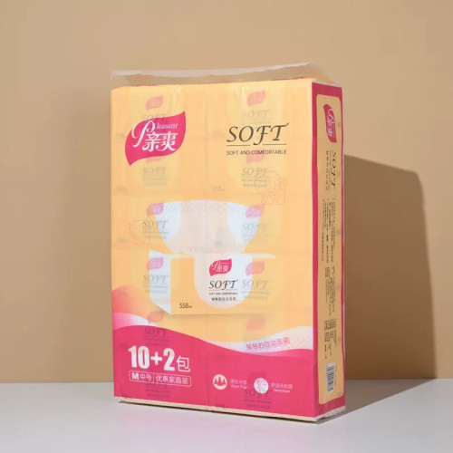 亲爽558系列抽纸400张10提120包四边压花加厚纸巾餐巾纸面纸整箱