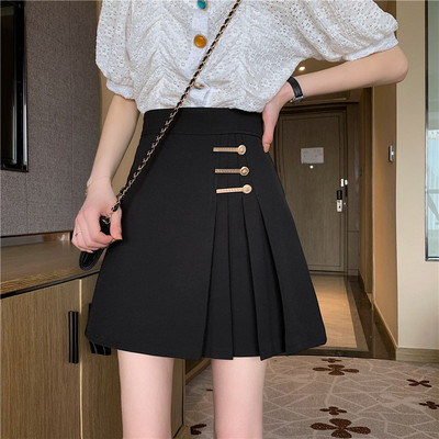 大码JK百褶裙黑色春夏显瘦短裙