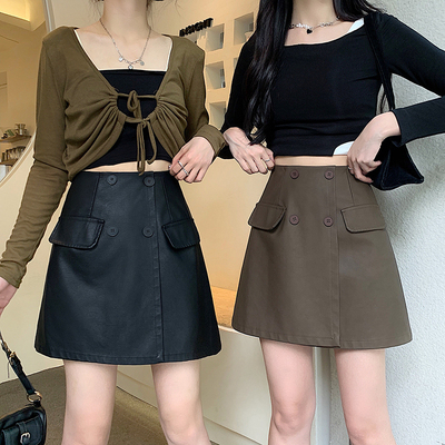 大码pu皮短裙秋冬新款女半身裙