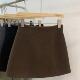 咖色毛呢半身裙裙大码 秋冬高腰a字包臀裙防走光显瘦遮胯百搭短裙