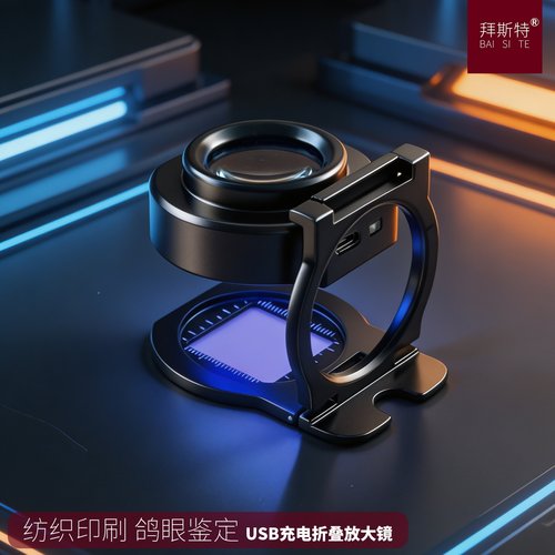 拜斯特50倍带灯充电看布放大镜