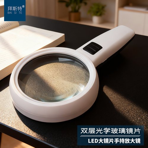手持30倍带灯阅读放大镜
