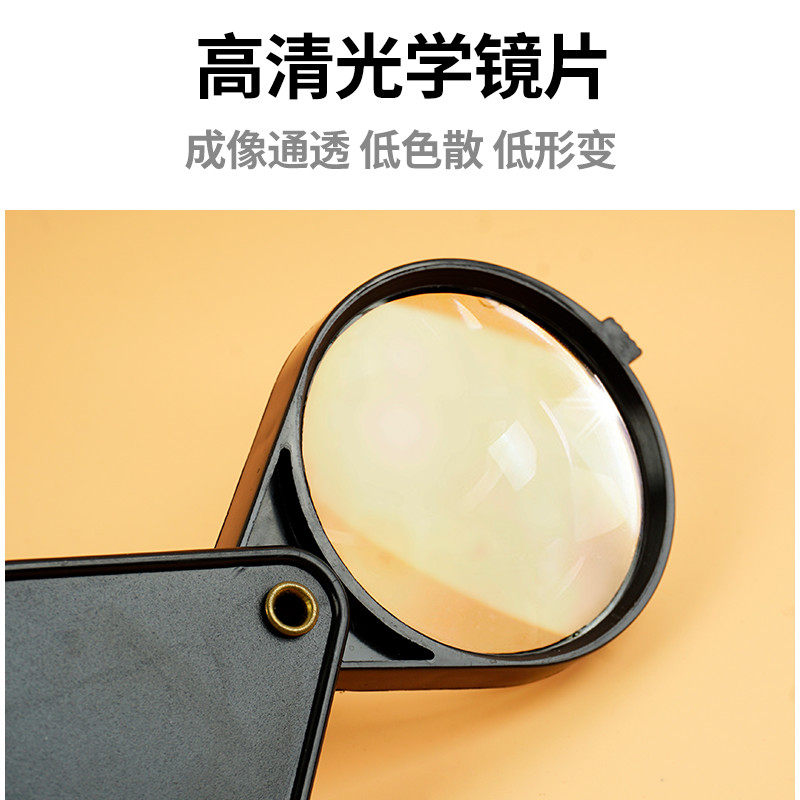 手持式放大镜老人阅读高清看药瓶字体地图袖珍口袋折叠扩大镜便携