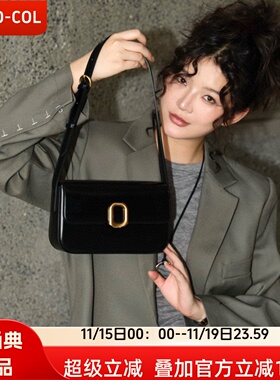 欧尚典真皮法式腋下包2025新款小众设计高级感百搭单肩斜挎小方包