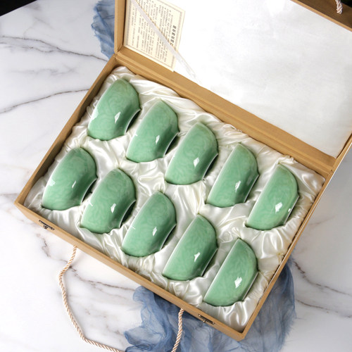 小利青瓷缠枝牡丹整套吃饭碗包邮