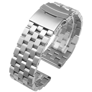 坦克链表带20mm罐头钢表带19不锈钢表带21男22手表链适配精工山罐