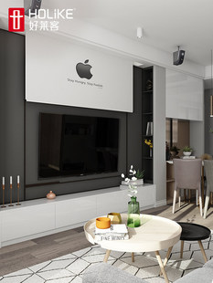 好莱客岩板悬空电视柜简约现代客厅茶几组合悬挂式2024年新款定制