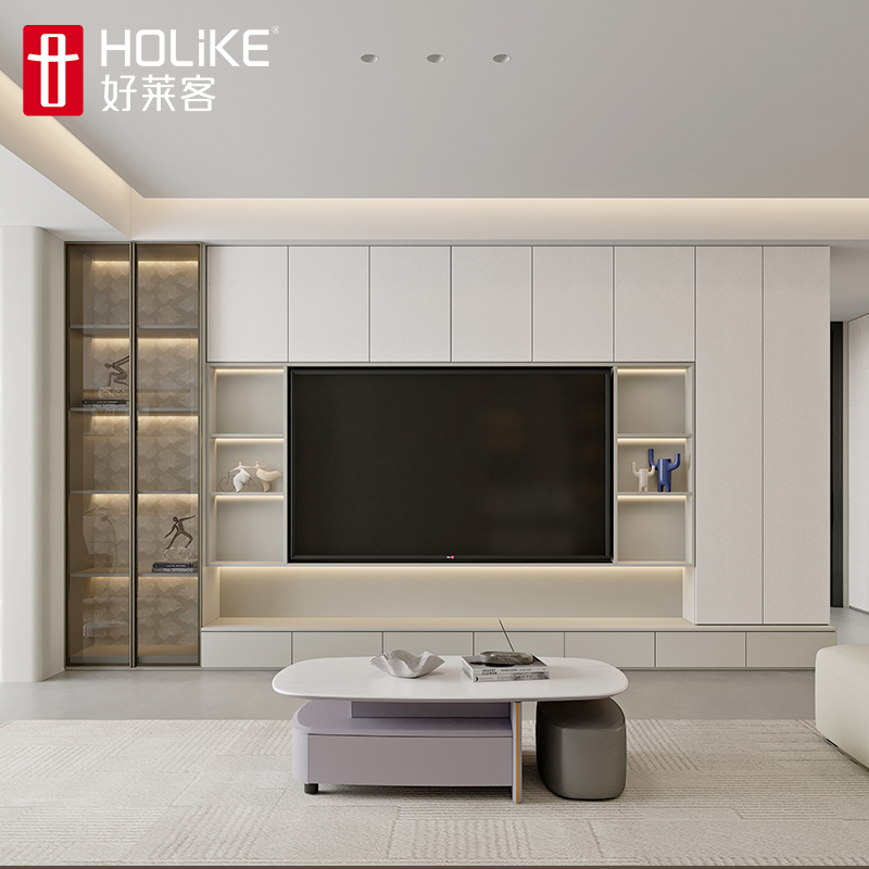 好莱客全屋定制电视柜客厅卧室衣柜现代极简风定制柜连门带柜安装