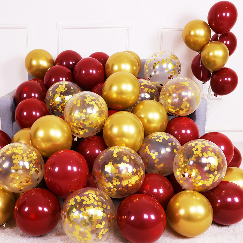 宝石红色结婚网红婚房气球求婚创意婚礼婚庆场景布置装饰用品新年