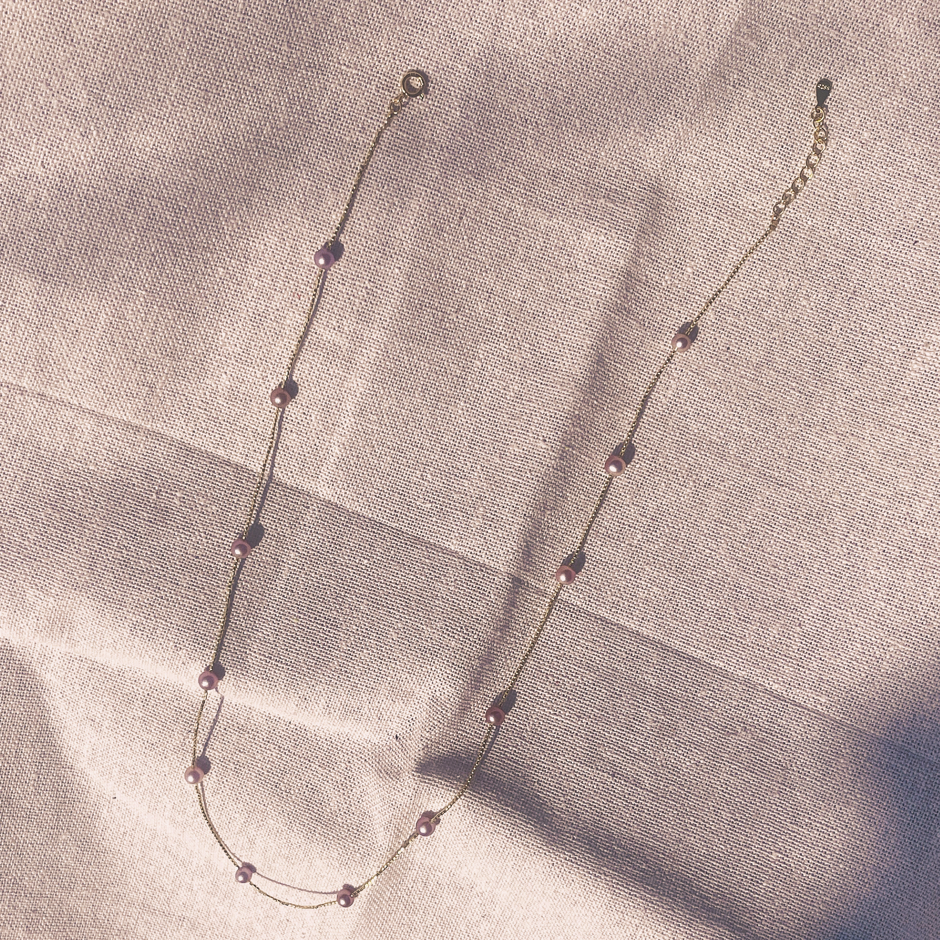 s925纯银新款满天星项链个性简约颈链锁骨链女极细炫彩天然珍珠