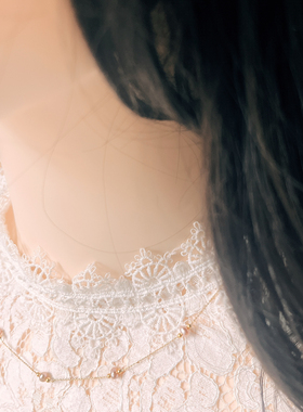 天然项链女款轻奢小众设计感极细锁骨链颈链3-4mm