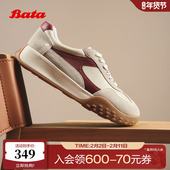 Bata休闲鞋 AZI21CM5 牛剖皮羊皮厚底通勤运动鞋 女2025秋季 商场新款