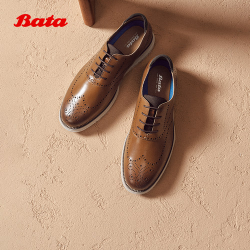 英伦布洛克牛皮软底德比鞋