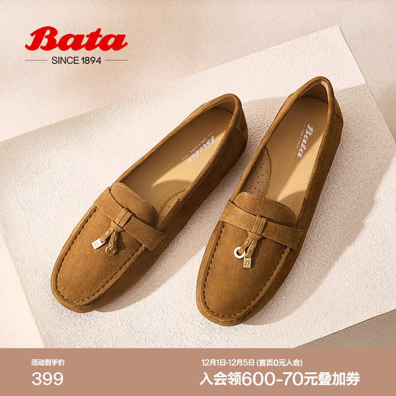 英伦羊皮通勤百搭软底一脚蹬