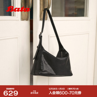 Bata2025冬季 牛皮柔软轻便单肩腋下包25B01DX5 新款