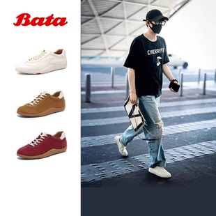 王子奇同款Bata软酪鞋女2025春商场新款百搭休闲德训鞋女ALI30AM5
