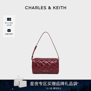 20701600 CHARLES&KEITH25冬CK2 A菱格单肩手提小方包 新年礼物