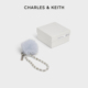 CHARLES&KEITH钥匙扣CK8 13200001少女毛绒毛球串珠包挂