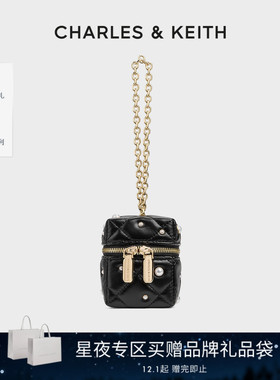 [新年礼物]CHARLES&KEITH25冬CK6-40701607-B迷你菱格手提链条包