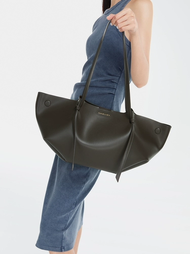 Charles&keith, летняя мягкая вместительная и большая квантовая лампа, сумка через плечо