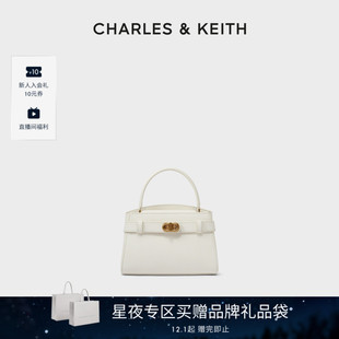 50270880金属扣带饰单肩包女 CHARLES&KEITH凯莉包CK2 新年礼物