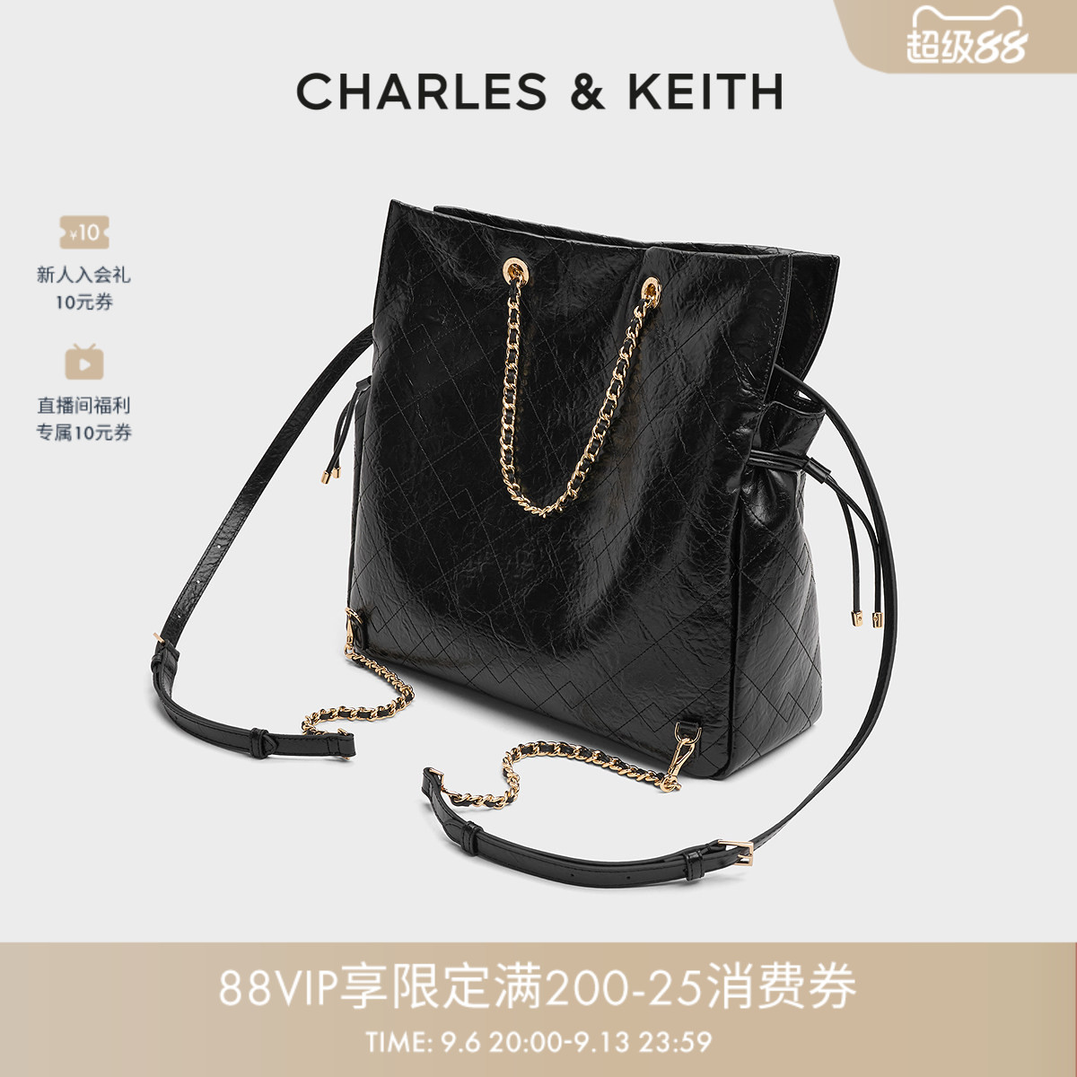 CHARLES&KEITH仿油蜡皮双肩包图片