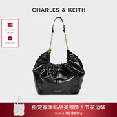 CHARLES&KEITH26春季 CK2 40151610带包挂油蜡皮大容量托特包hobo