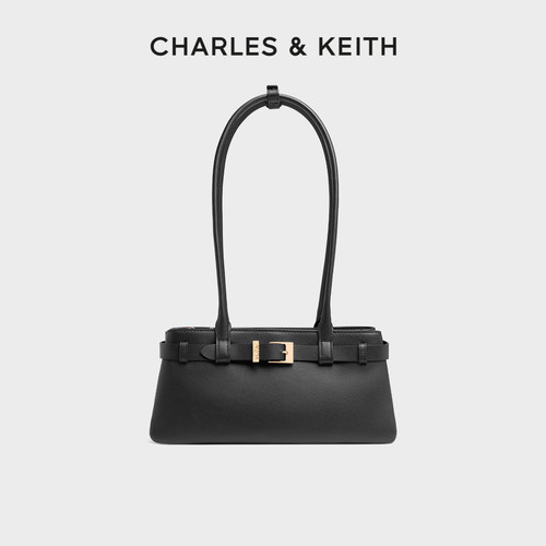 CHARLES&KEITH牛皮腋下包法棍包