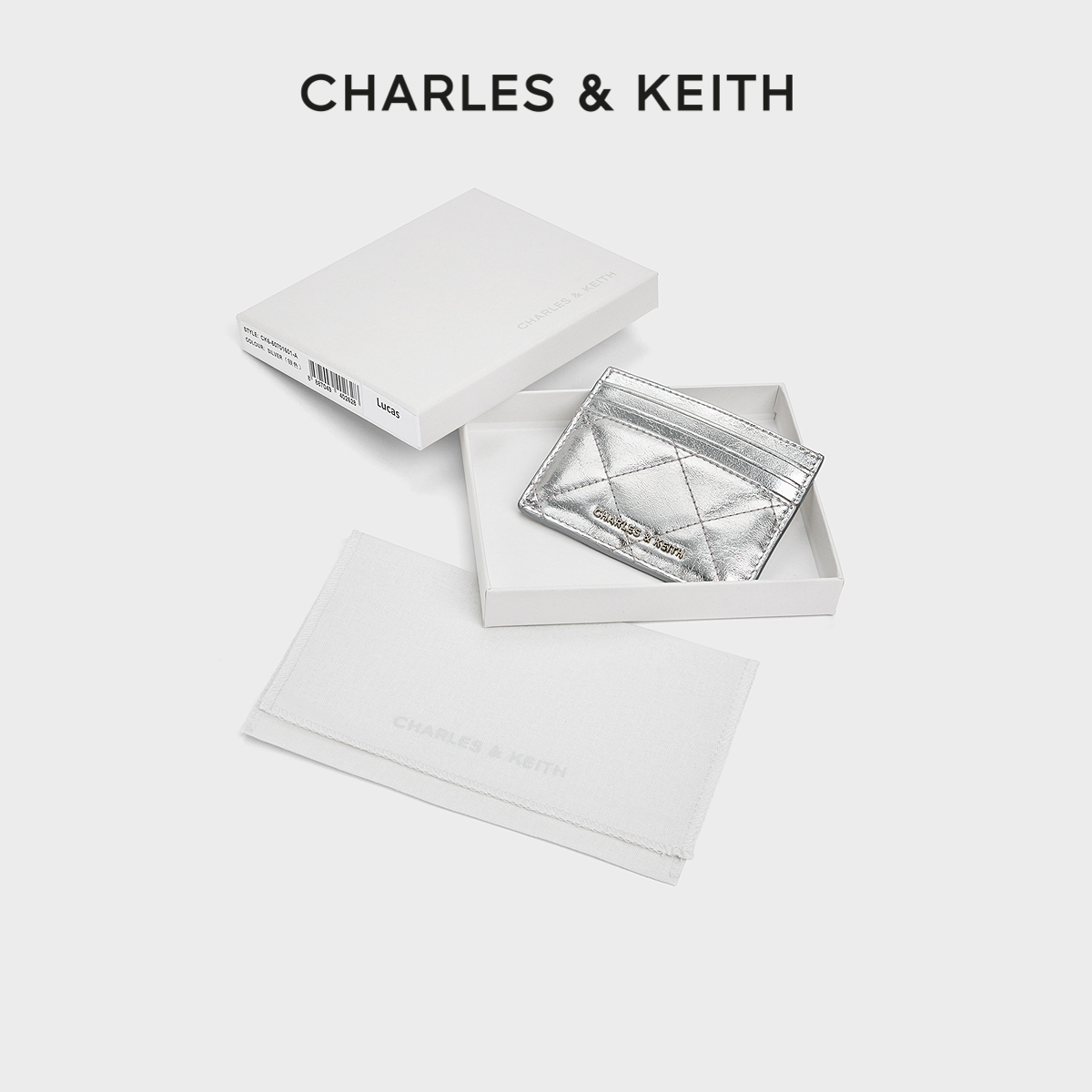 CHARLES&KEITH简约菱格卡包卡夹