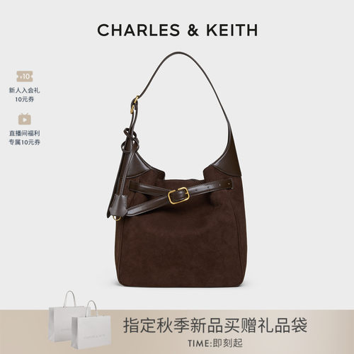 CHARLES＆KEITH绒面大容量托特包