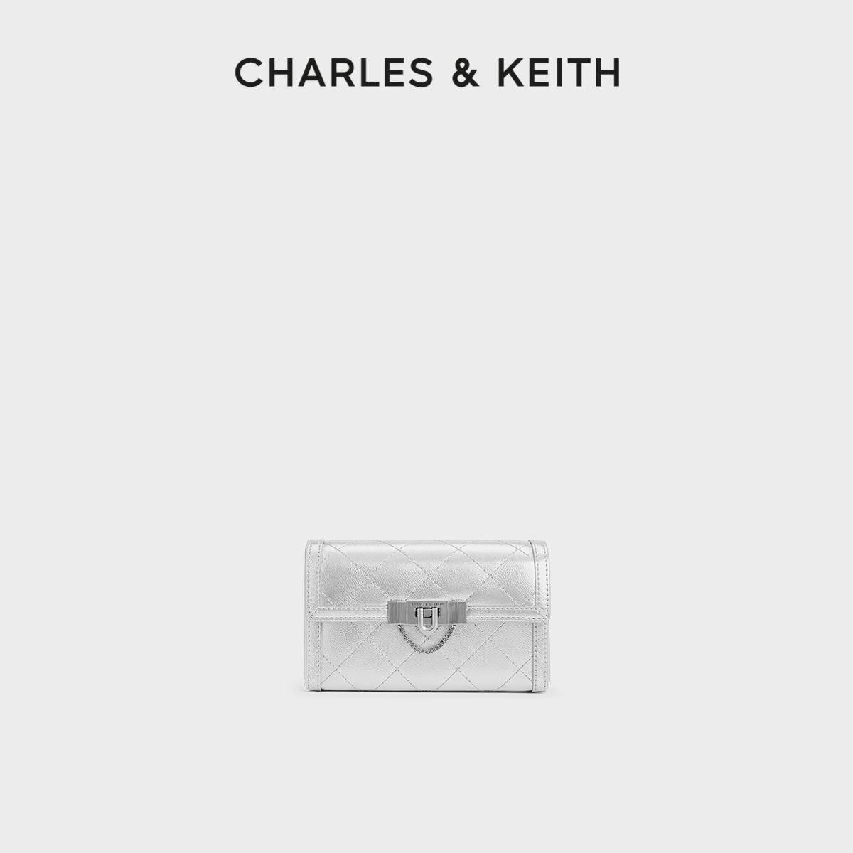 CHARLES&KEITH菱格锁扣小方包