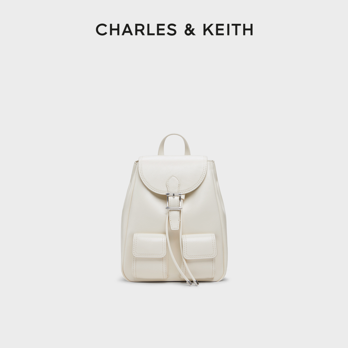 CHARLES&KEITH复古油蜡皮双肩包