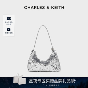 20681157 CHARLES&KEITH25冬CK2 A亮片单肩手拎腋下包 新年礼物